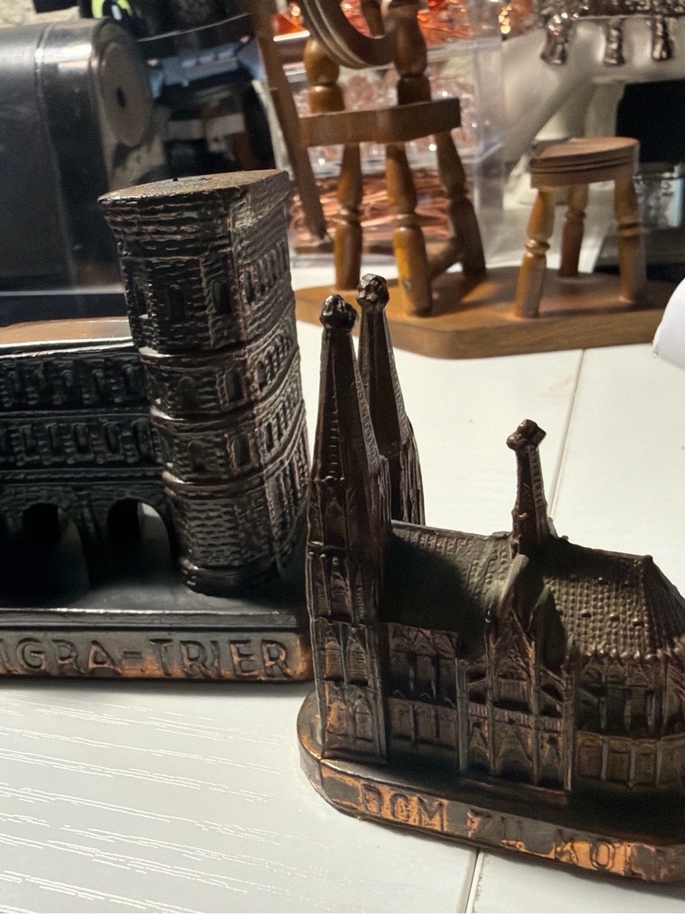 Bronze-tone European Landmark Souvenir Set - Cathedral & Roman Arch